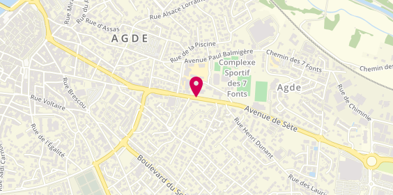 Plan de BERGOGNE Lise, 55 Avenue de Sète, 34300 Agde