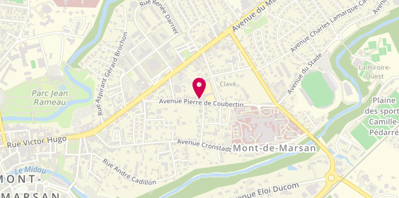 Plan de AHOGNIMETCHE EDIBO JIPSY, Avenue Pierre de Coubertin, 40024 Mont-de-Marsan
