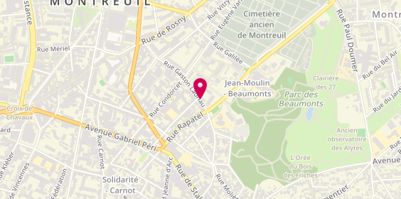 Plan de DE CARNE-CARNAVALET Céline, 55 Rue Gaston Lauriau, 93100 Montreuil