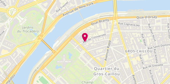Plan de LAURATET-HUGUENIN Betty, 217 Rue de l'Université, 75007 Paris