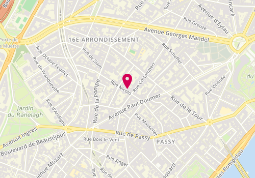 Plan de PARIENTE Julie, 46 Rue Nicolo, 75116 Paris