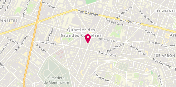 Plan de ROUMAGERE Jocelyne, 59 Rue Damrémont, 75018 Paris